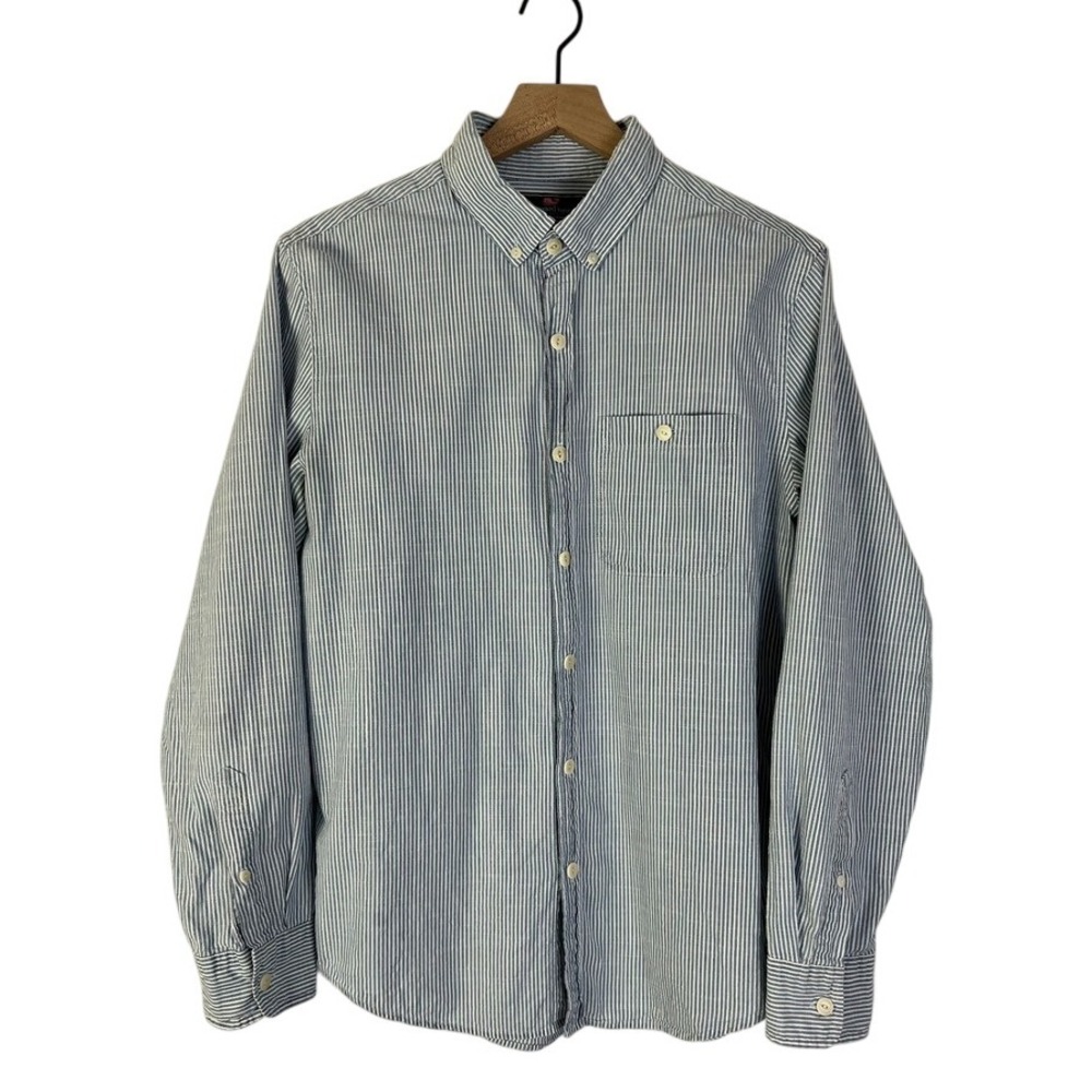 Vineyard Vines Slim Longshore Striped Button Down Shirt Casual Blue White Medium